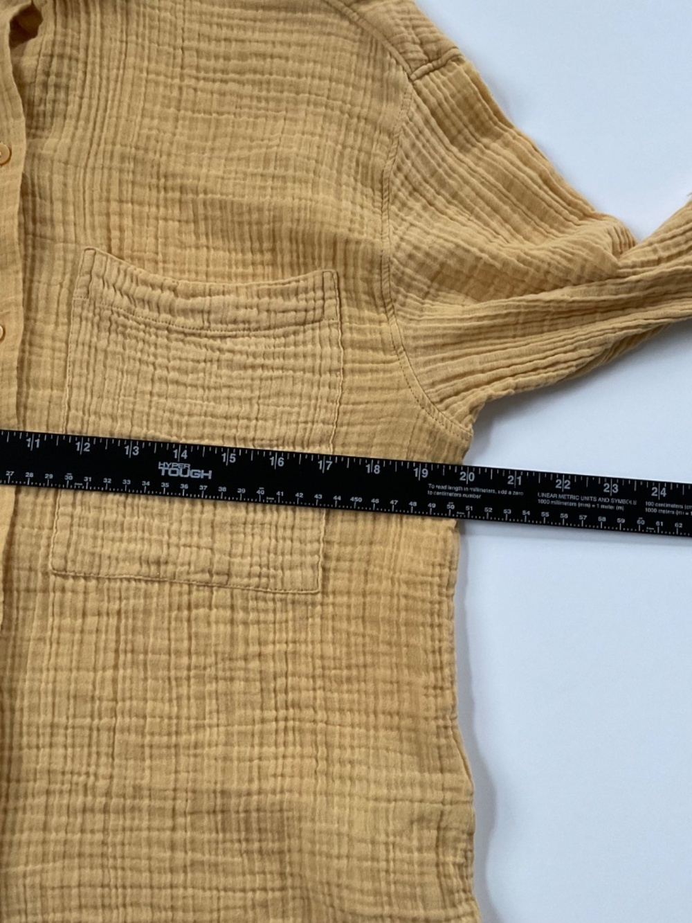 Abercrombie & Fitch Oversized Double Gauze Button Up Shirt Sz S Yellow Boho - Picture 6 of 10